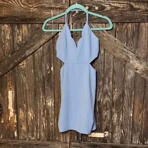 Vestique Light Blue Backless Dress